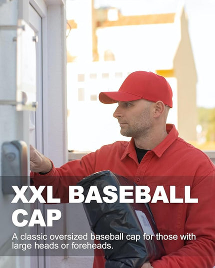 Zylioo XL XXL Oversize Baseball Cap, 100% Cotton Adjustable Dad Hat for Big Heads 23.5"-25.5", Soft Crown Large Size Cap