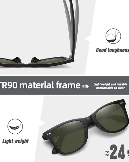 MEETSUN Polarized Sunglasses for Women Men Classic Retro Square Frame Driving Sun Glasses UV Protection