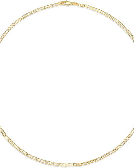 Amazon Essentials 14k Gold or Sterling Silver Plated Figaro Chain Necklace