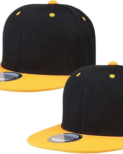 Classic Snapback Hat Cap Hip Hop Style Flat Bill Blank Solid Color Adjustable Size