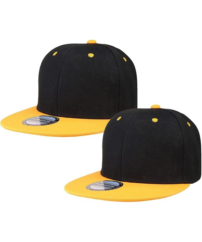 Classic Snapback Hat Cap Hip Hop Style Flat Bill Blank Solid Color Adjustable Size