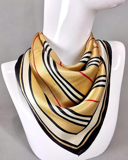 ANDANTINO 100% Mulberry Silk Scarf -21” Lightweight Square Neckerchief – Breathable Digital Printed Scarves with Gift Packed