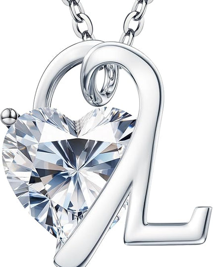 ForeverLove Heart Necklaces for Women, 4-2 Carats Heartshap Moissanite, Silver Pendant Jewelry, Anniversary Birthday Gifts for Wife, Girlfriend, Daughter, Mom