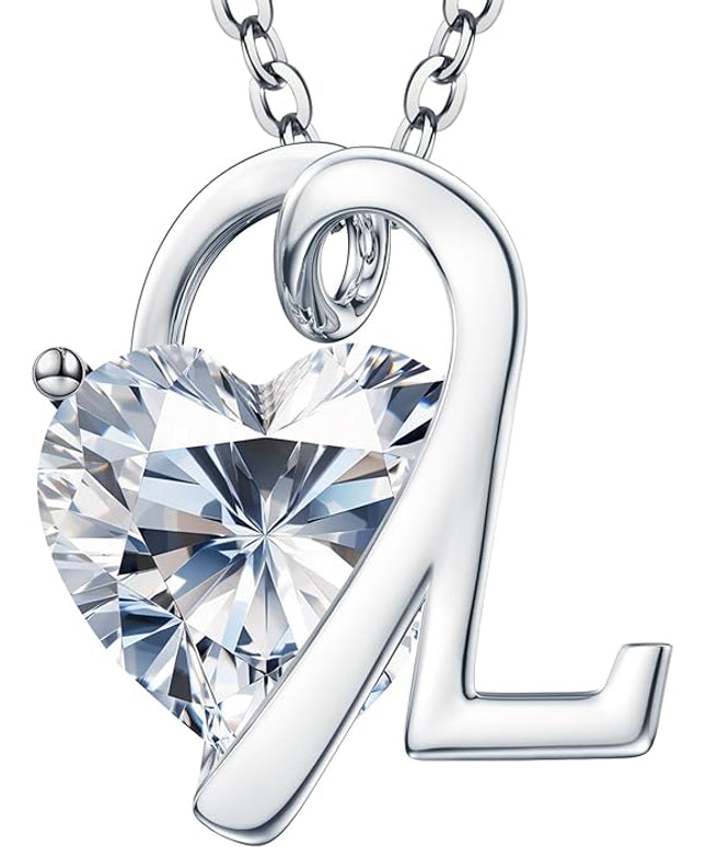 ForeverLove Heart Necklaces for Women, 4-2 Carats Heartshap Moissanite, Silver Pendant Jewelry, Anniversary Birthday Gifts for Wife, Girlfriend, Daughter, Mom