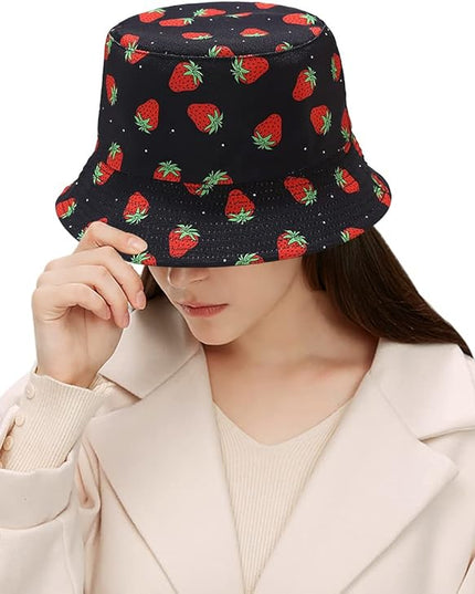 Malaxlx Unisex Bucket Hat Beach Sun Hat Aesthetic Fishing Hat for Men Women Teens, Reversible Double-Side-Wear