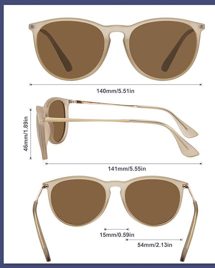 WOWSUN Retro Polarized Sunglasses Womens 2026 Trendy Round Classic Glasses
