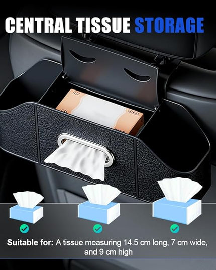 Multifunctional Car Back Seat Storage Organize, Car Back Seat Organizer Durable Cars Cup Holder, Back Seat Cars Organizer for SUV Sedan and Truck (Orange)