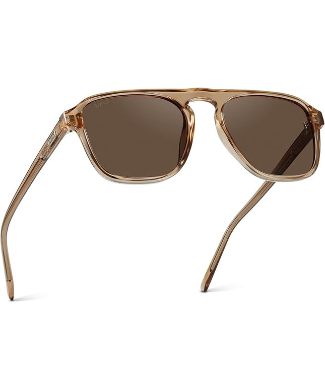 WearMe Pro Polarized Modern Aviator One-Bridge Square Mens Sunglasses