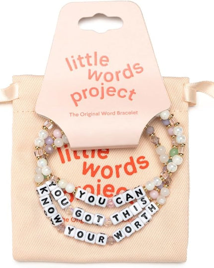Little Words Project Mother's Day Gifts, The Original Word Bracelet, Made with Colorful Beads and Plated Brass Hardware, Handcrafted Design & Positive Message