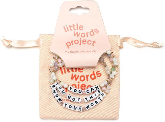Little Words Project Mother's Day Gifts, The Original Word Bracelet, Made with Colorful Beads and Plated Brass Hardware, Handcrafted Design & Positive Message
