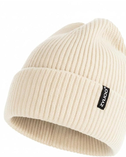 Zylioo Oversize Beanie Hats, XXL Big Size Ribbed Knit Cuffed Winter Hat for Cold Weather, Warm Skull Watch Cap