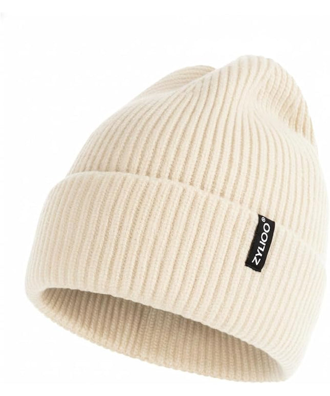 Zylioo Oversize Beanie Hats, XXL Big Size Ribbed Knit Cuffed Winter Hat for Cold Weather, Warm Skull Watch Cap