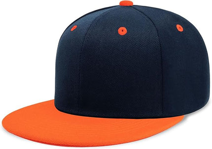 CHOK.LIDS Flat Bill Visor Classic Snapback Hat Blank Adjustable Brim High Top End Trendy Color Style Plain Tone Baseball Cap