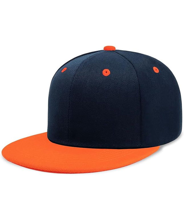 CHOK.LIDS Flat Bill Visor Classic Snapback Hat Blank Adjustable Brim High Top End Trendy Color Style Plain Tone Baseball Cap
