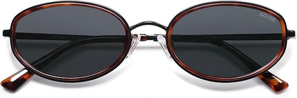 SOJOS Trendy Oval Polarized Sunglasses for Women Men, 80s 90s Chic Retro Vintage Sunnies SJ1248