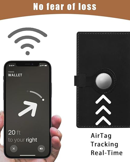 Jack&Chris Genuine Leather Passport Holder For Travel, RFID Blocking Handmade Passport Holder with Card Case Organized & Safe, Quality Travel Essentials for Women and Men for Gifting, Black