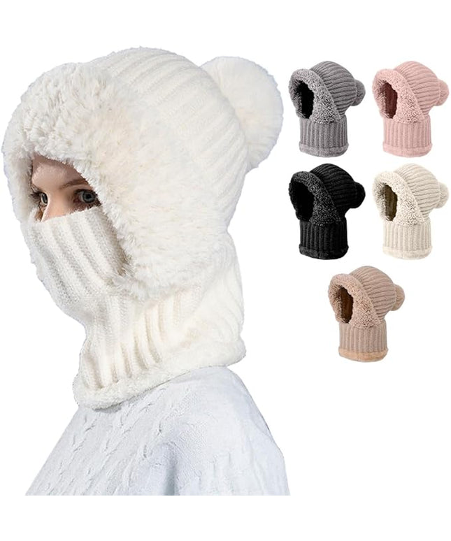 3 in 1 Beanie Hat with Scarf and Mask, Upgrade 3 in 1 Beanie Hat For Women, Fall Winter Warm Knitted Ski Scarf and Mask Set