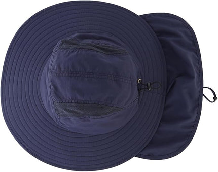 Home Prefer UPF 50+ Mens Wide Brim Fishing Hat with Neck Flap Sun Hat for Men Women Sun Protection Cap