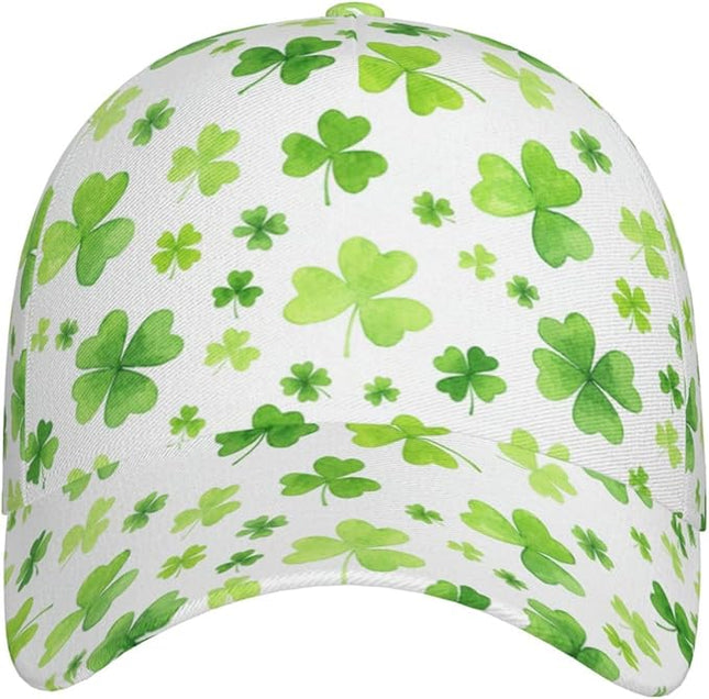 St. Patrick's Day Baseball Cap, Irish Green Clover Trucker Hat for Men Women, Fashion Adjustable Sun Visor Dad Hat