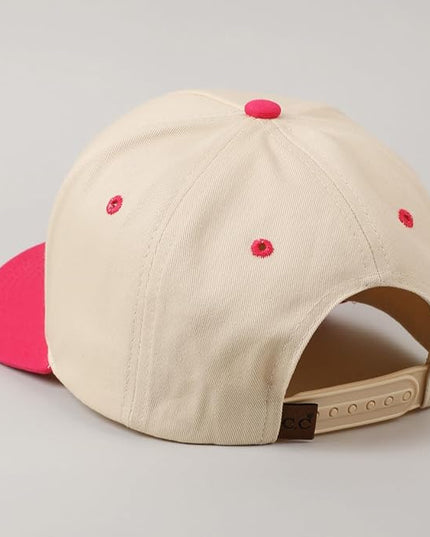 MIRMARU Two-Tone Vintage Canvas Trucker Hats for Men & Women, Adjustable Size Baseball Caps with Trendy Embroidered Design