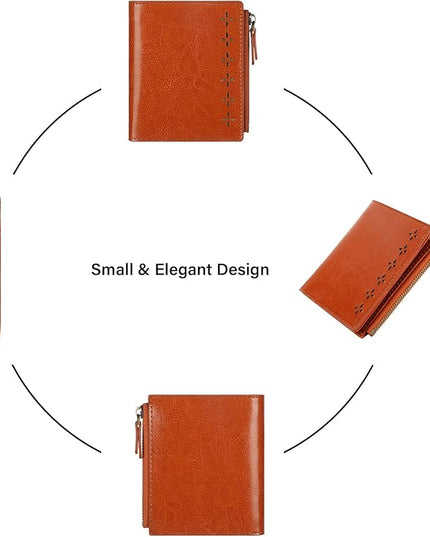 Lavemi Ultra Thin Small Compact Leather Womens Girls Wallets RFID Blocking Credit Card Holder for Women