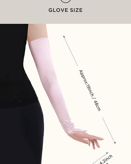 BABEYOND Long Opera Party 20s Satin Gloves Stretchy Adult Size Elbow Length