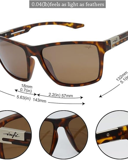 INFI Fishing Polarized Sunglasses for Men Driving Running Golf Sports Glasses Square UV Protection Designer Style Unisex