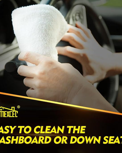 HOMEXCEL White Microfiber Cleaning Cloth 50 Pack, 12.5 x 12.5 inch Microfiber Towels for Cars, Ultra Absorbent Car Washing Cloth, Lint Free Streak Free Cleaning Rags for Car, Kitchen, and Window