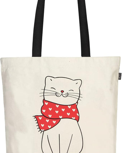 Ecoright Tote Bag for Women with Zipper, Small Tote Bag, Canvas Bag, Reusable Cotton Bag for Beach, Grocery, School & Work