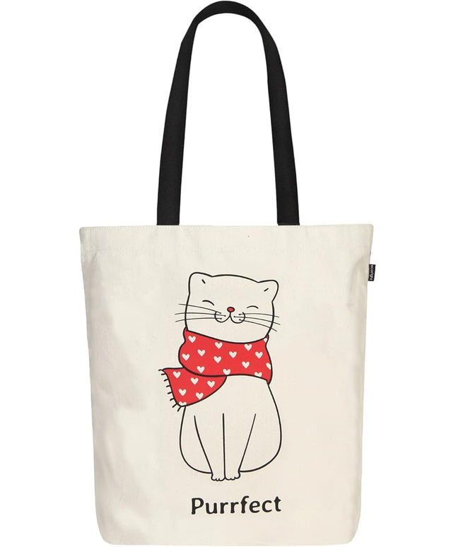 Ecoright Tote Bag for Women with Zipper, Small Tote Bag, Canvas Bag, Reusable Cotton Bag for Beach, Grocery, School & Work