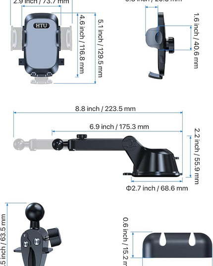 【98+LBS Strongest Suction & Military-Grade】Ultimate Car Phone Mount【Patent & Safety Certs】 Cell Phone Holder Truck Stand for Dashboard Windshield Vent for iPhone 17 Pro Max 16 15 Samsung (Light Grey)