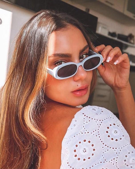 90s Sunglasses for Women Men Retro Small Oval Sunglasses