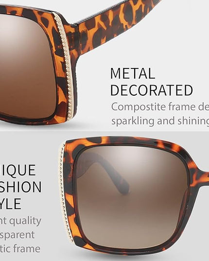 The Fresh Women's Oversized Square Jackie O Cat Eye Hybrid Butterfly Fashion Sunglasses - Exquisite Packaging