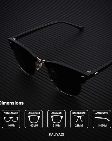 KALIYADI Polarized Sunglasses for Men and Women Semi-Rimless Frame Driving Sun glasses UV Blocking