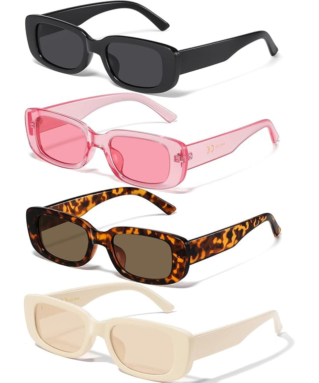 JASPIN Rectangle Sunglasses for Women Men Trendy Y2k Retro 90s Sun Glasses UV Protection Cool Square Frame