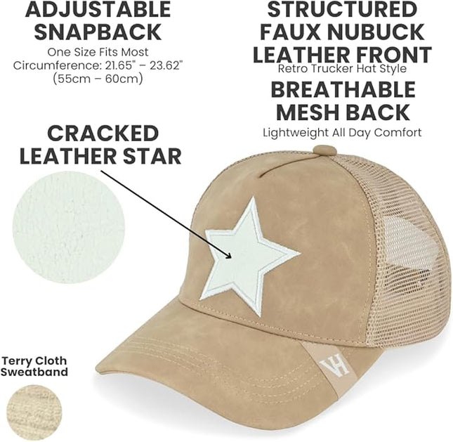 VINTAGE HAVANA Trucker Hats Women | Mesh Adjustable Snapback Hat | Men & Women Cute Trendy Fashion Baseball Cap