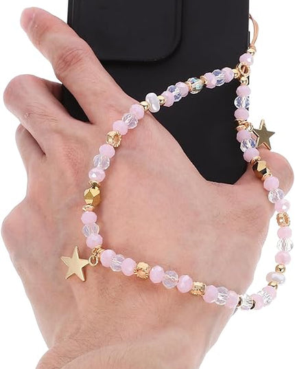Five-pointed Star Beaded Phone Charm Strap Anti-slip Wrist Lanyard for Cell Phones Lightweight and Comfortable for Outdoor Use Versatile Hanging Pendant for Keys and Bags