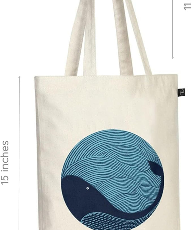 Ecoright Tote Bag for Women with Zipper, Small Tote Bag, Canvas Bag, Reusable Cotton Bag for Beach, Grocery, School & Work