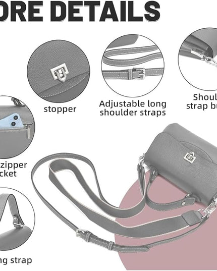 Soft Mini Crossbody Handbag, Genuine Leather Cute Shoulder Purse, Ladylike Daily Accessory