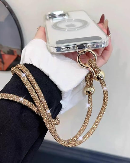 Crystal Phone Lanyard for Women Sparkling Crossbody Phone Strap with Full Rhinestone Bling Anti-Theft Phone Strap