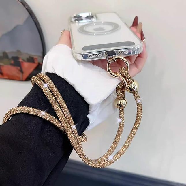 Crystal Phone Lanyard for Women Sparkling Crossbody Phone Strap with Full Rhinestone Bling Anti-Theft Phone Strap