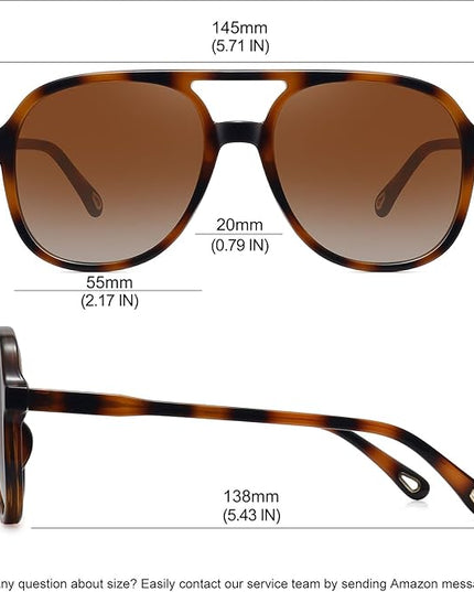 MEETSUN Retro Oversized Aviator Sunglasses for Women Men Trendy 70s 80s Vintage Square Aviators 3 Pack UV400