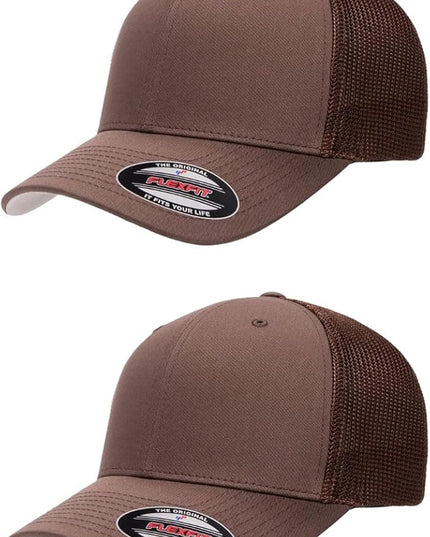 Flexfit 6511 Fitted Mid-Profile Stretchable Mesh Panels Trucker Cap | Bulk Pack Available