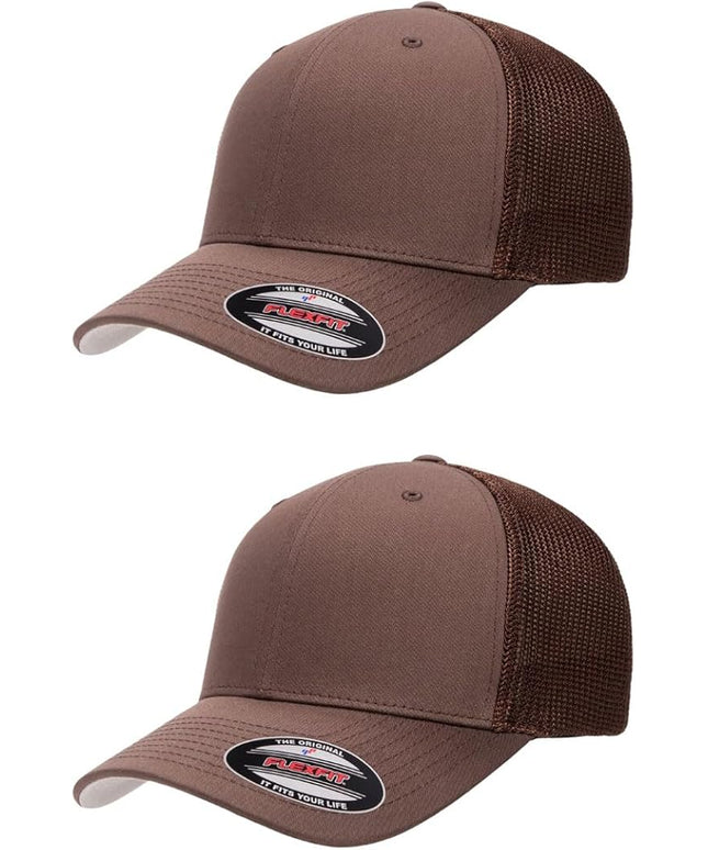 Flexfit 6511 Fitted Mid-Profile Stretchable Mesh Panels Trucker Cap | Bulk Pack Available