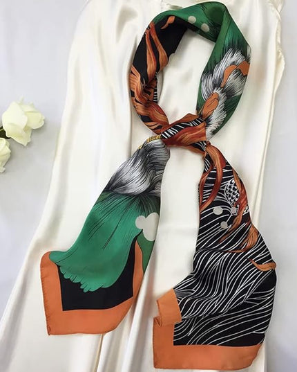 Julunar Silk Like Head Scarf for Women - Satin Large Hair Scarves - 35" Square Silk Hair Wrap for Sleeping with Gift Packed