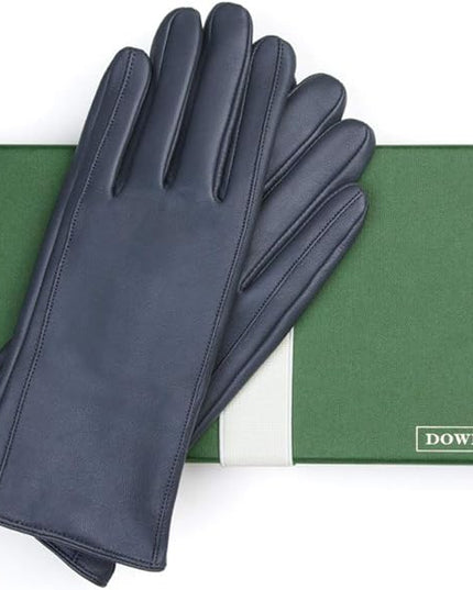 Downholme Touchscreen Leather Cashmere Lined Gloves for Women