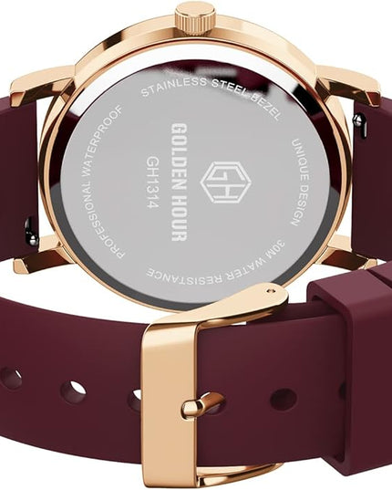 GOLDEN HOUR Waterproof Nurse Watch for Medical Professionals, Students Women Men - Military Time Luminouse Easy Read Dial, 24 Hour with Second Hand, Colorful Silicone Band