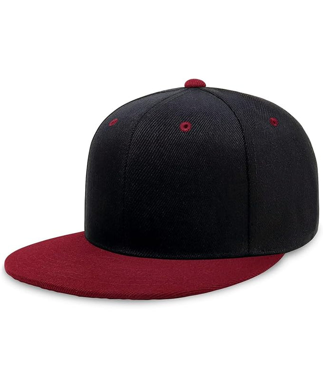 CHOK.LIDS Flat Bill Visor Classic Snapback Hat Blank Adjustable Brim High Top End Trendy Color Style Plain Tone Baseball Cap