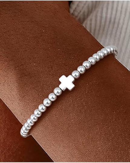 Gold Bracelets for Women 14K Gold Beaded Bracelets Stackable Bracelets for Women Gold Charm Bracelet Non Tarnish Gold Jewelry for Women Trendy