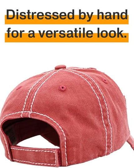 KBETHOS Vintage Washed Distressed Cotton Dad Hat Baseball Cap Adjustable Polo Trucker Unisex Style Headwear
